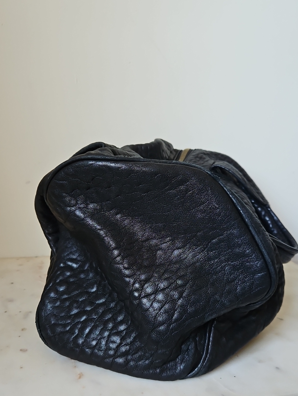 ALEXANDER WANG: Vintage  Black Textured Leather Rocco Bag - Picture 5 of 12
